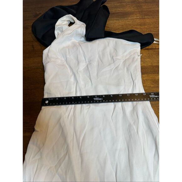 By Marlene Birger Chaitan One Shoulder Black Ruffle Mini Dress - Picture 7 of 10